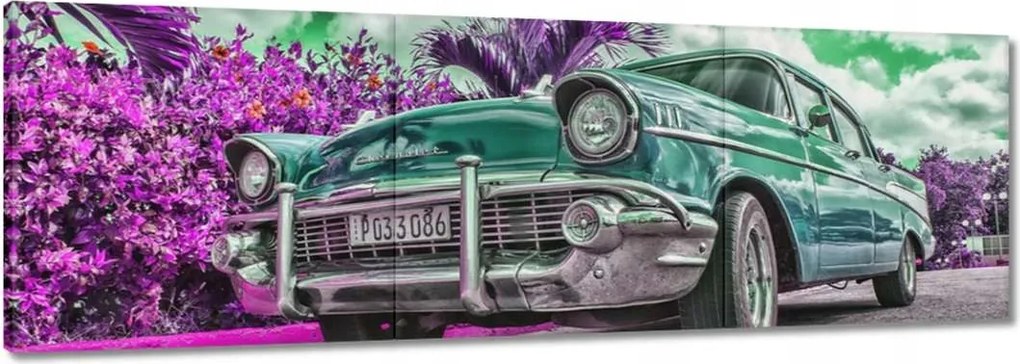 Vászonkép 60x20 Klasszikus autó türkizben