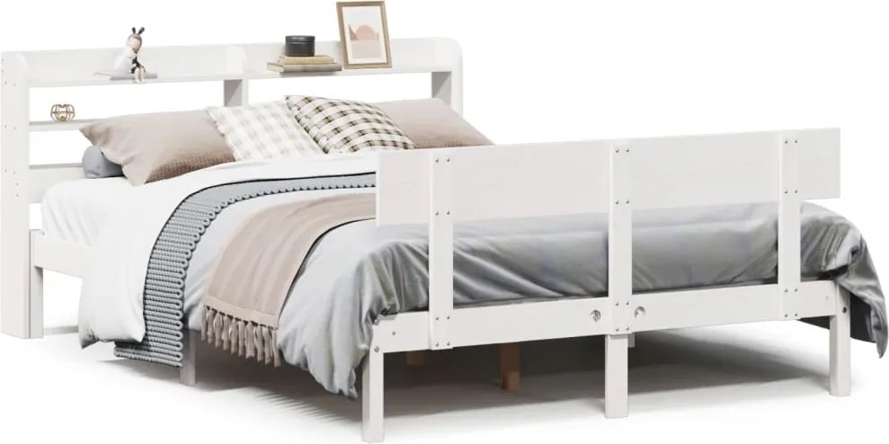vidaXL fehér tömör fenyőfa ágy matrac nélkül 150 x 200 cm