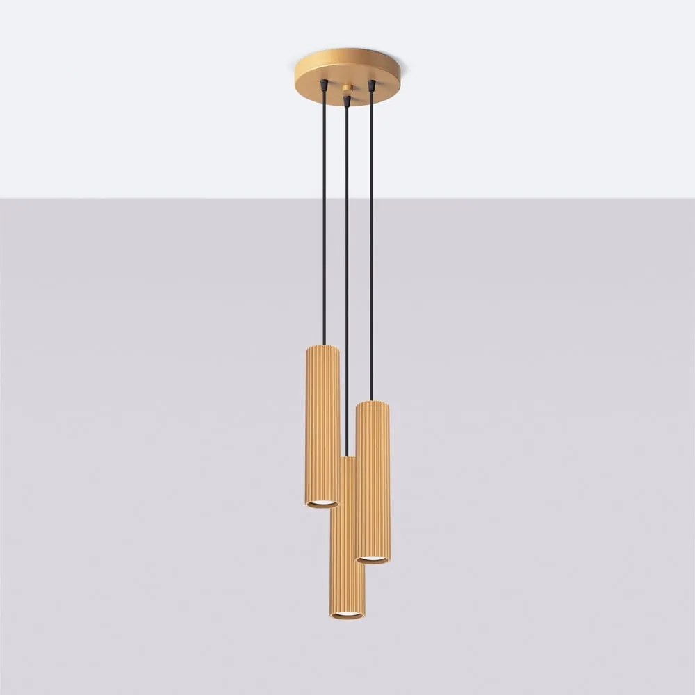 Aranyszínű függőlámpa ø 19,5 cm Gleam – Sollux