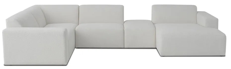 Fehér buklé sarokkanapé (U alakú) Roxy – Scandic