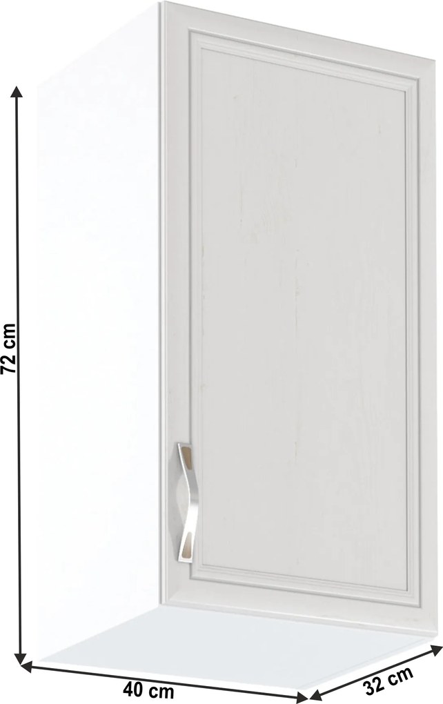 Felsőszekrény G40, jobbos, fehér/sosna Andersen, SICILIA