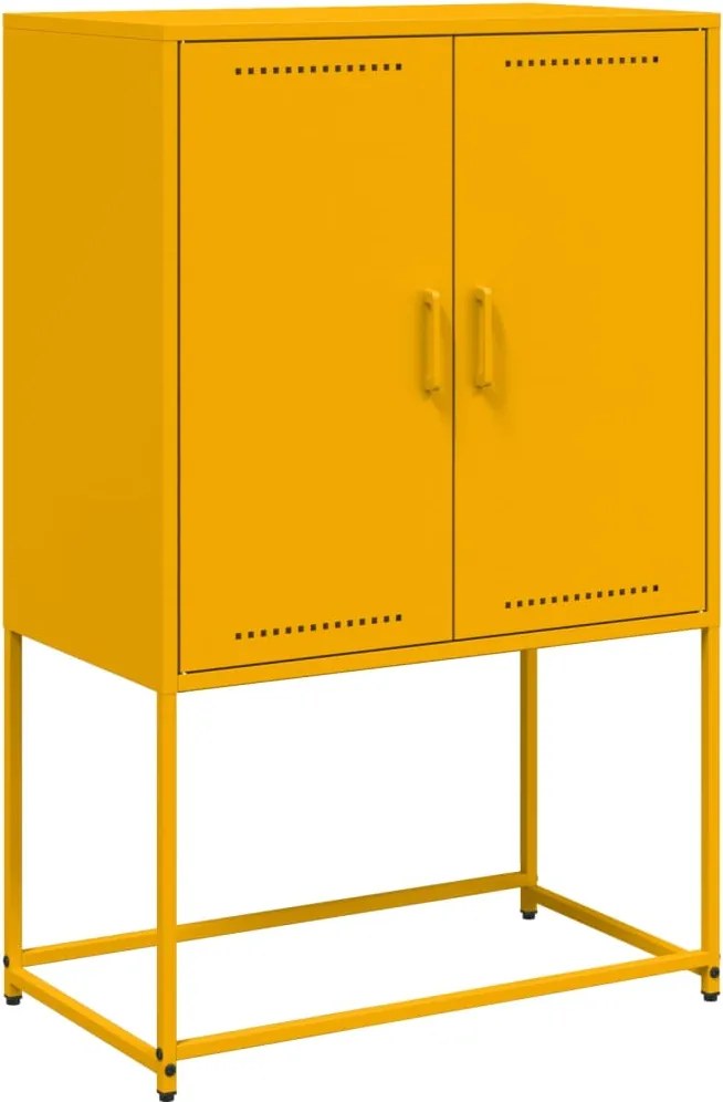 vidaXL mustársárga acél magasszekrény 68,5 x 38,5 x 107 cm