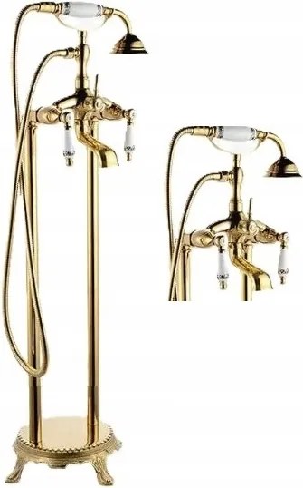Kádtöltő csaptelep arany szabadon álló Old Retro Gold Kerámia Minták