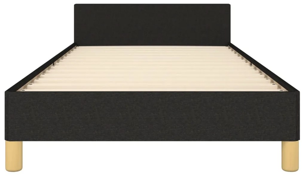 fekete szövet ágykeret matrac nélkül 100x200 cm