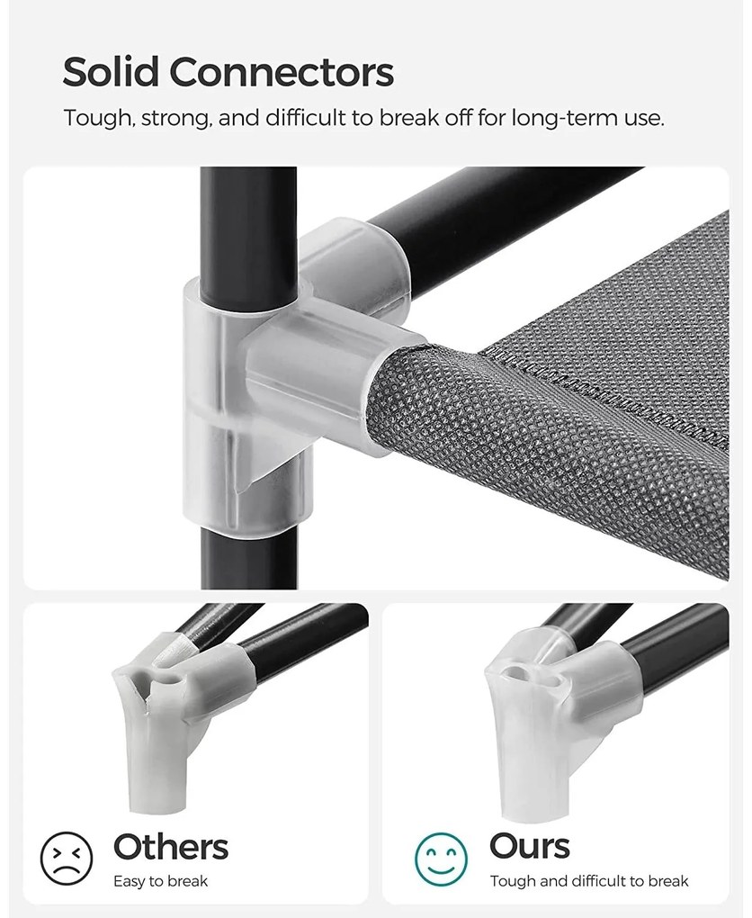 Szövet ruhásszekrény, ruhatároló gardróbszekrény, szürke