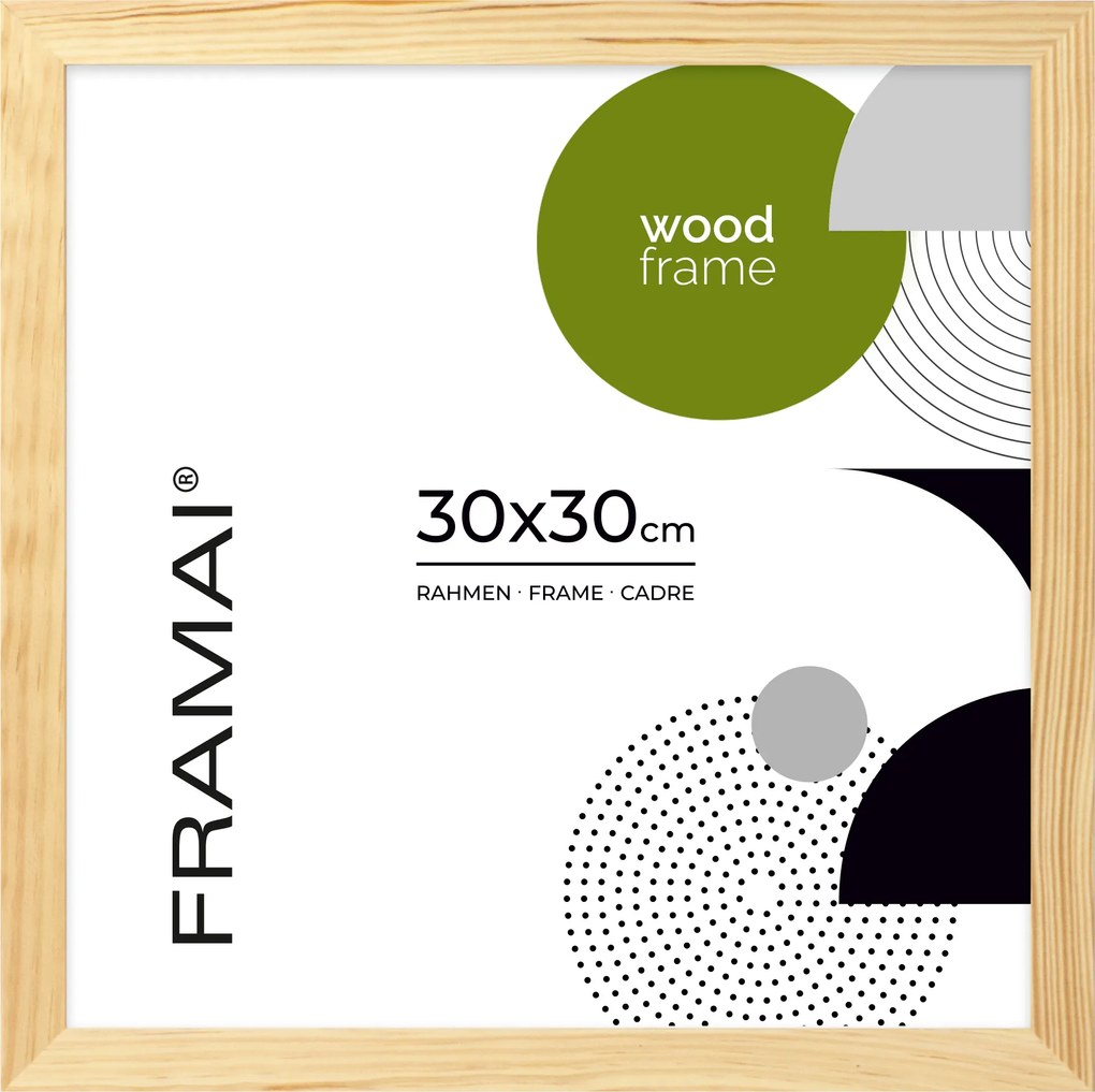 Nyers fából készült képkeret 30x30 cm