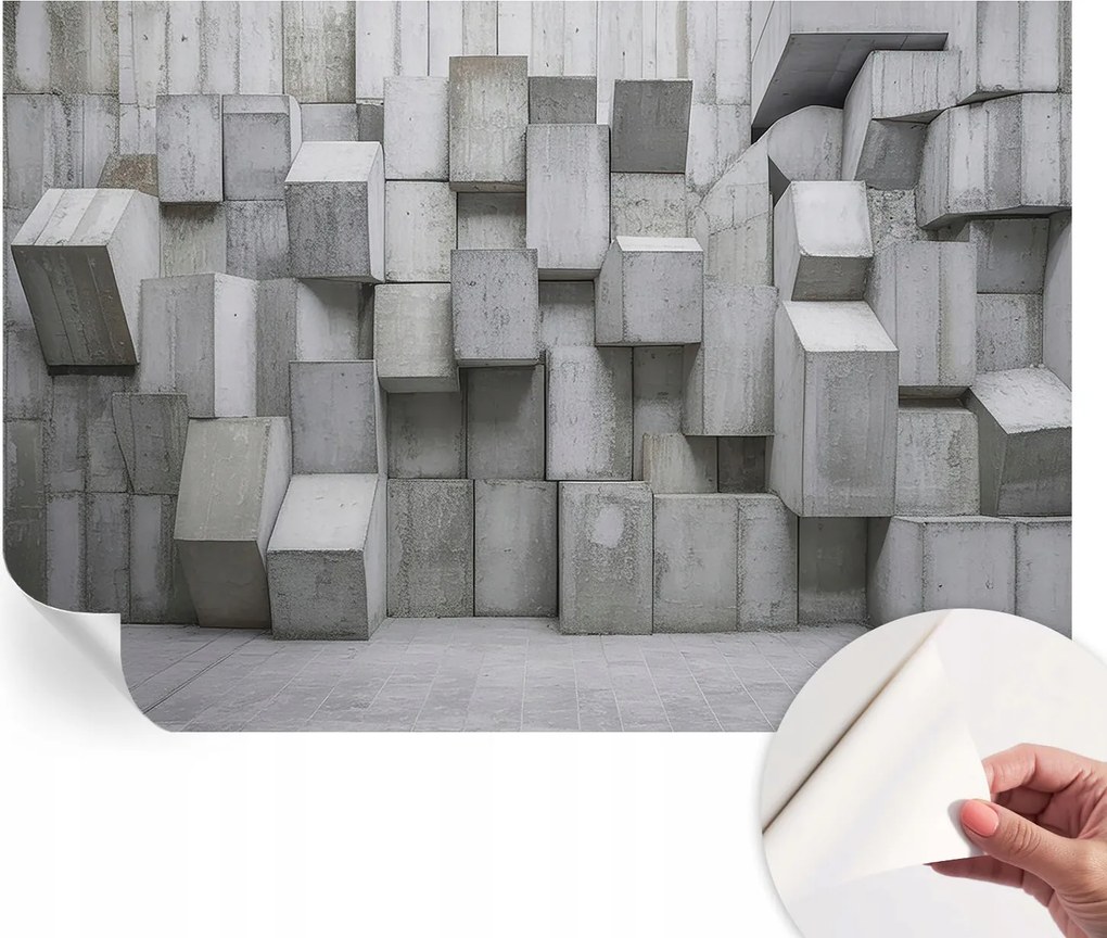 Fotótapéta Fali tapéta Hálószobába és Nappaliba Beton tömbök 152x104 cm