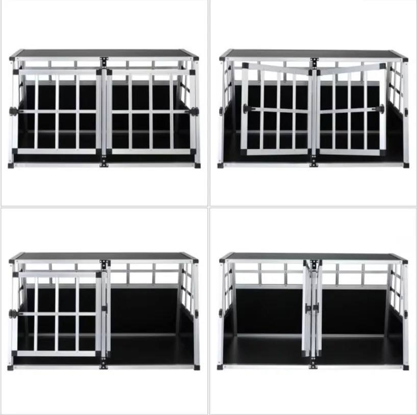 BRUNO kutyaszállító box, 89x70x51cm, ezüst/fekete Cadoca