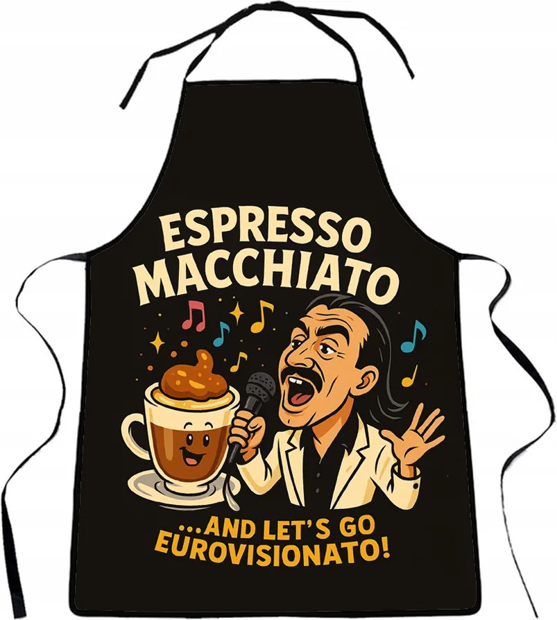 Konyhai kötény vicces kávé eszpresszó macchiato ajándék