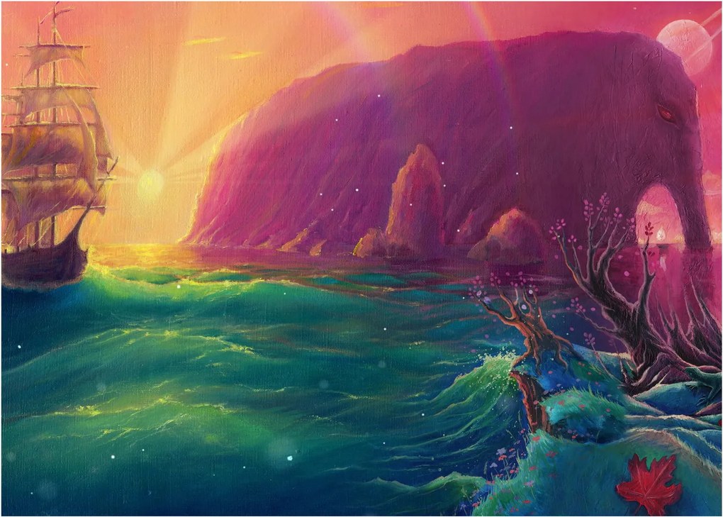 Kép - Olajfestmény, Vitorlázás egy fantasztikus birodalomba (70x50 cm)