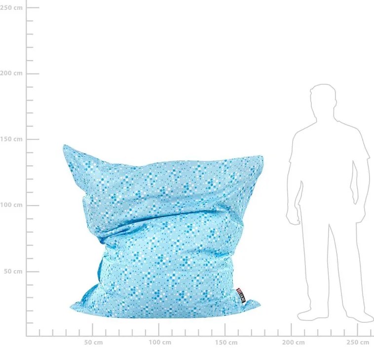 Babzsák 140x180 cm Xl (világoskék) (pöttyökkel). 1009270