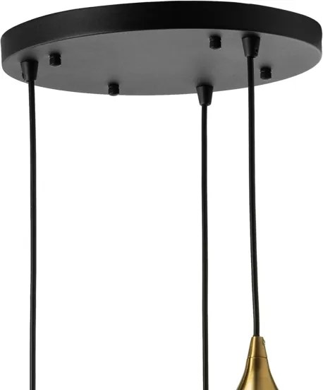 ONLI - ELIDE kábeles függőlámpa 3xE27/15W/230V fekete/réz