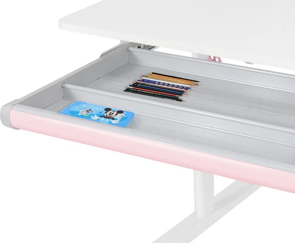 Növekvő íróasztal, rózsaszín/fehér, ADAN