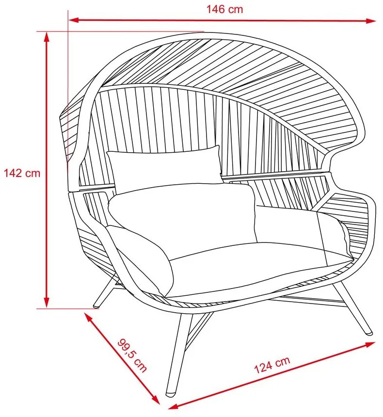 LUIZA Kétszemélyes kerti kanapé
