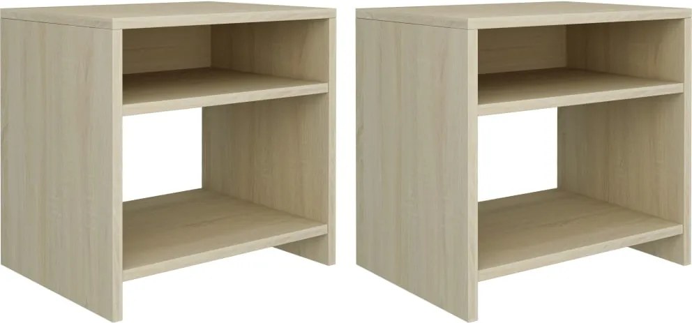 vidaXL 2 db sonoma tölgy színű szerelt fa éjjeliszekrény 40x30x40 cm