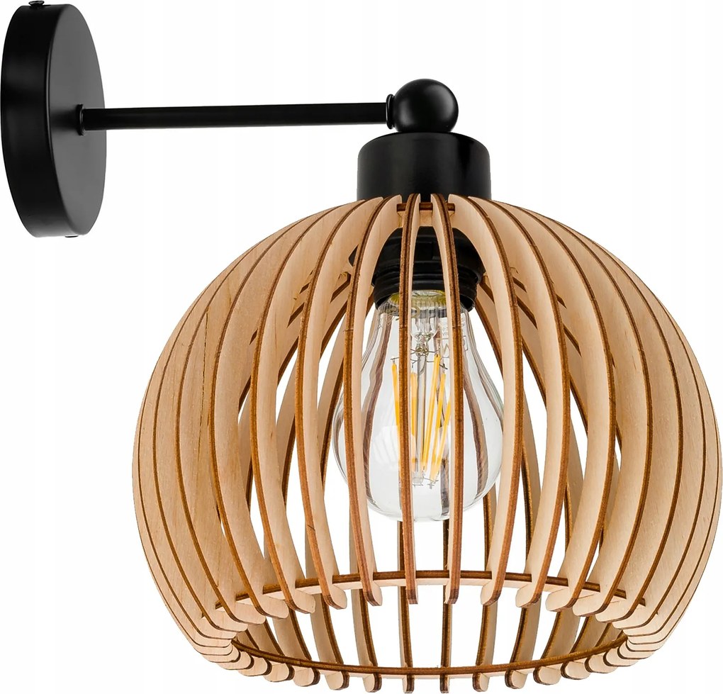 Fali lámpa fix egyenes Loft lámpabúra gömb 36 Fa 1x e27