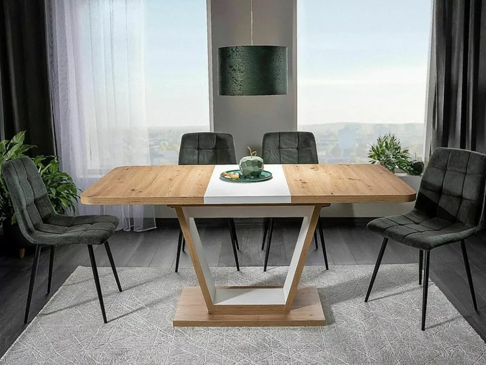 Nigel bővíthető étkezőasztal tölgy/fehér 120-160 cm