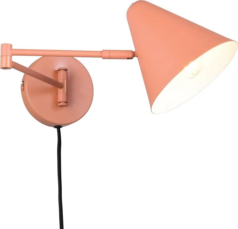 Narancssárga konnektorhoz csatlakoztatható fali lámpa hajlítható szerkezettel ø 15 cm Cosima – Trio