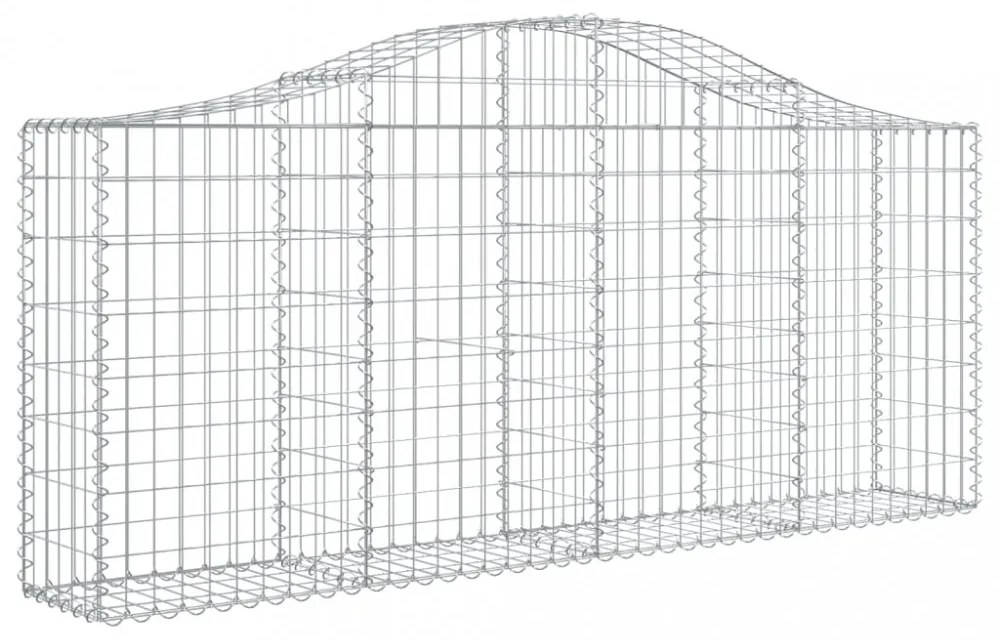 4 db íves horganyzott vas gabion kosár 200x30x80/100 cm