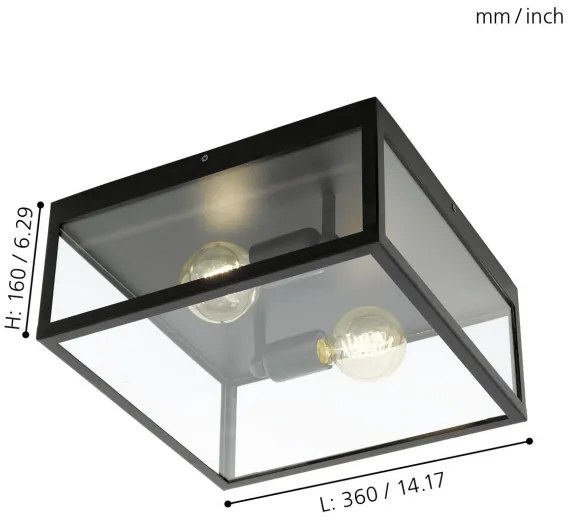 Eglo 49392 - Mennyezeti lámpa CHARTERHOUSE 2xE27/60W/230V