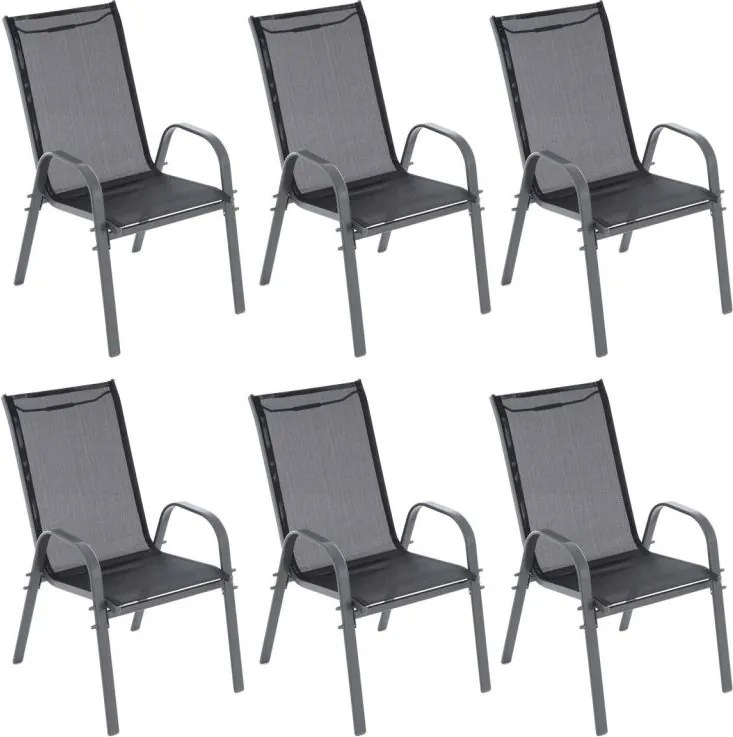 GARTHEN Kerti szék rakásolható 6db antracit