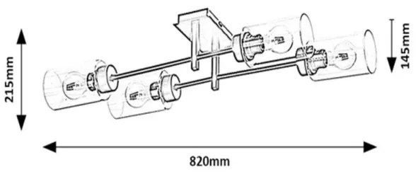 Rabalux 2672 - PRUDENCE felületre szerelt csillár 4xE27/40W/230V