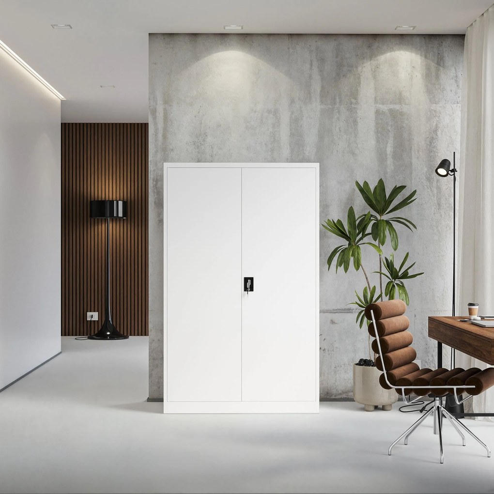 Fém iratszekrény JAN II, 1150 x 185 x 400 mm, fehér