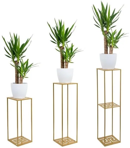 Virágállvány 100x24 cm arany színben