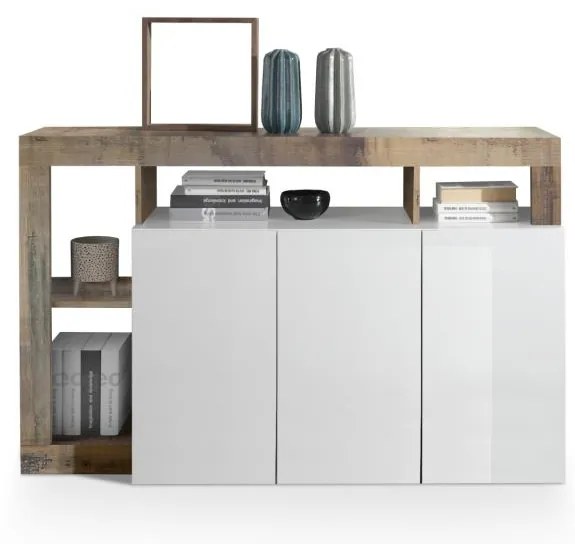 LENOR komód fehér/barna