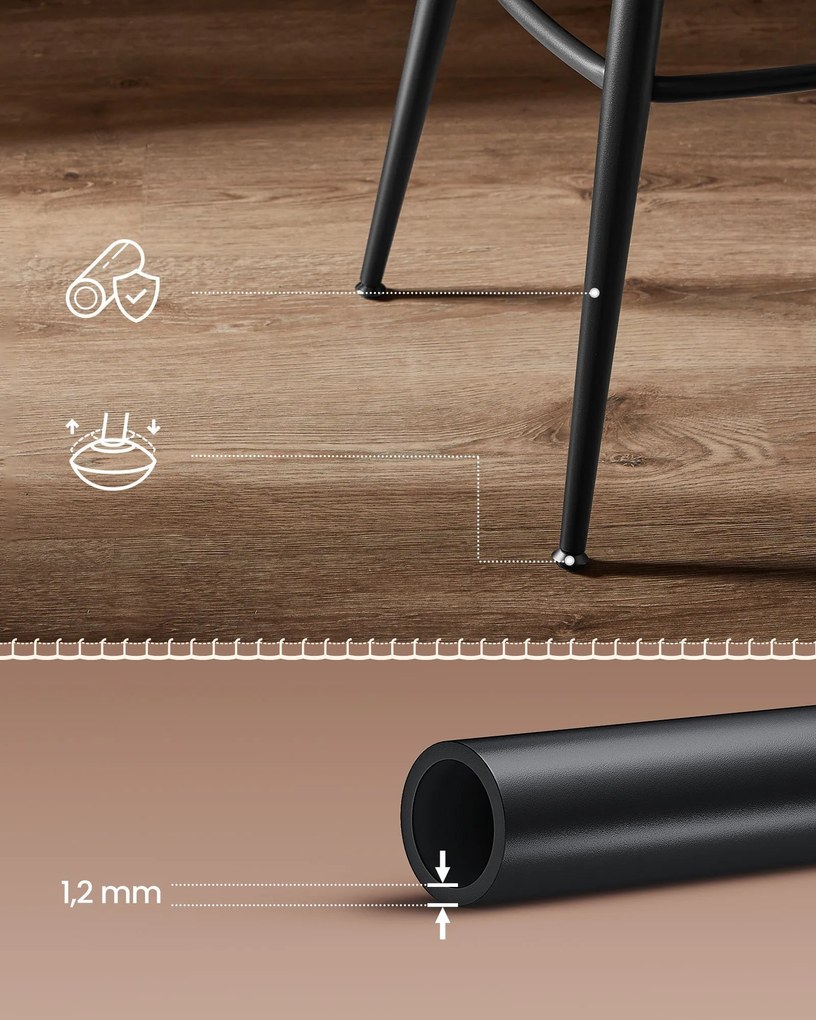 EKHO kollekció - Bárszékek 2 db forgó bárszék háttámlával műbőr varrással, karamellbarna