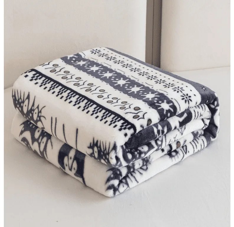 Mikroplüss takaró WINTER DEER, szürke Méret: 150 x 200 cm