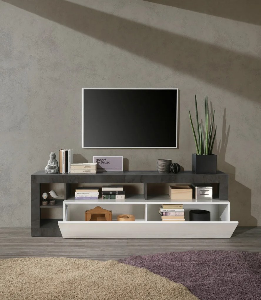 Hamburg TV állvány fehér, oxidált 184 cm