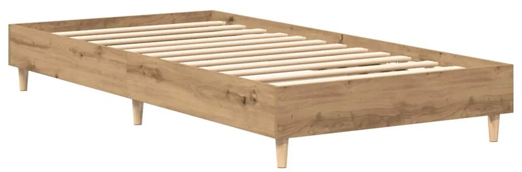 kézműves tölgy szerelt fa ágykeret matrac nélkül 75x190 cm