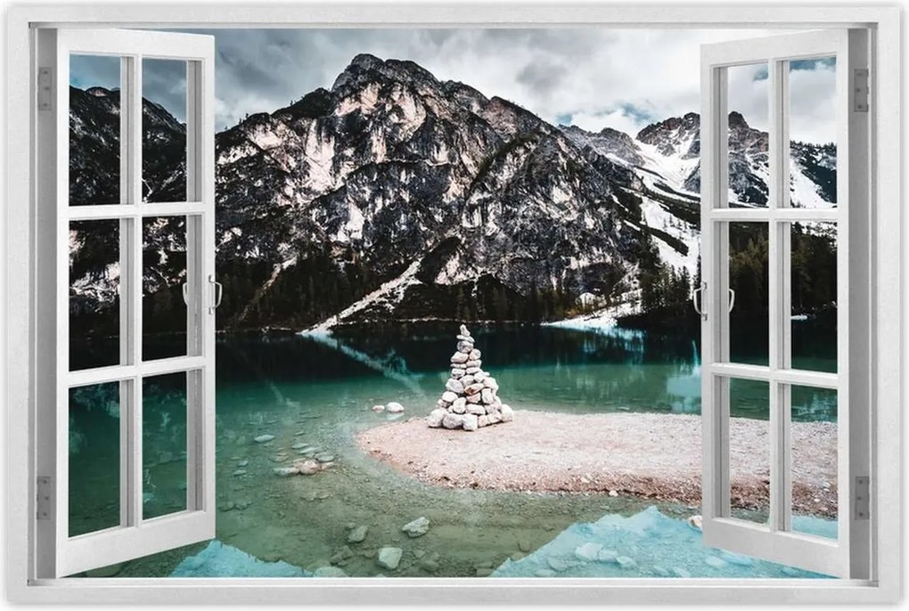 Poszterek 120x80 Hegyi tájkép tóval