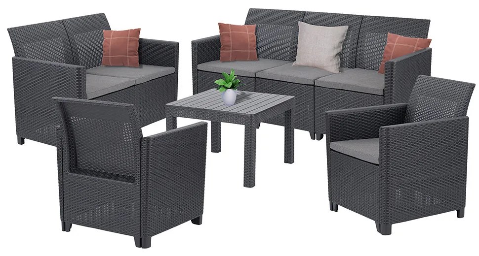 Claire VI 7 személyes kerti bútor garnitúra orlando asztallal