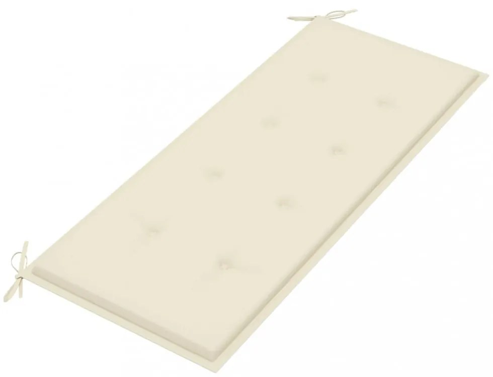 tömör tíkfa Batavia pad krémszínű párnával 120 cm