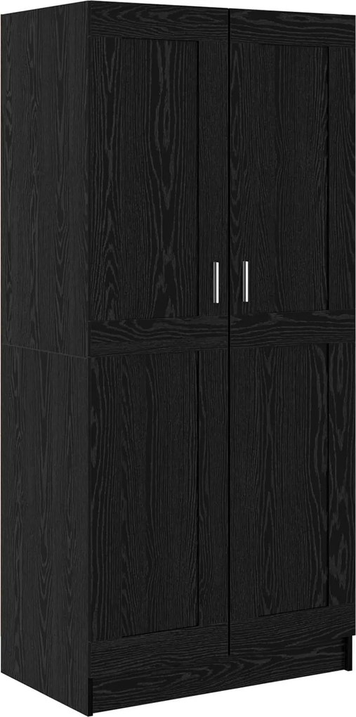 vidaXL Ruhásszekrény ajtóval Fekete tölgy 82,5 x 51,5 x 180 cm Faanyag
