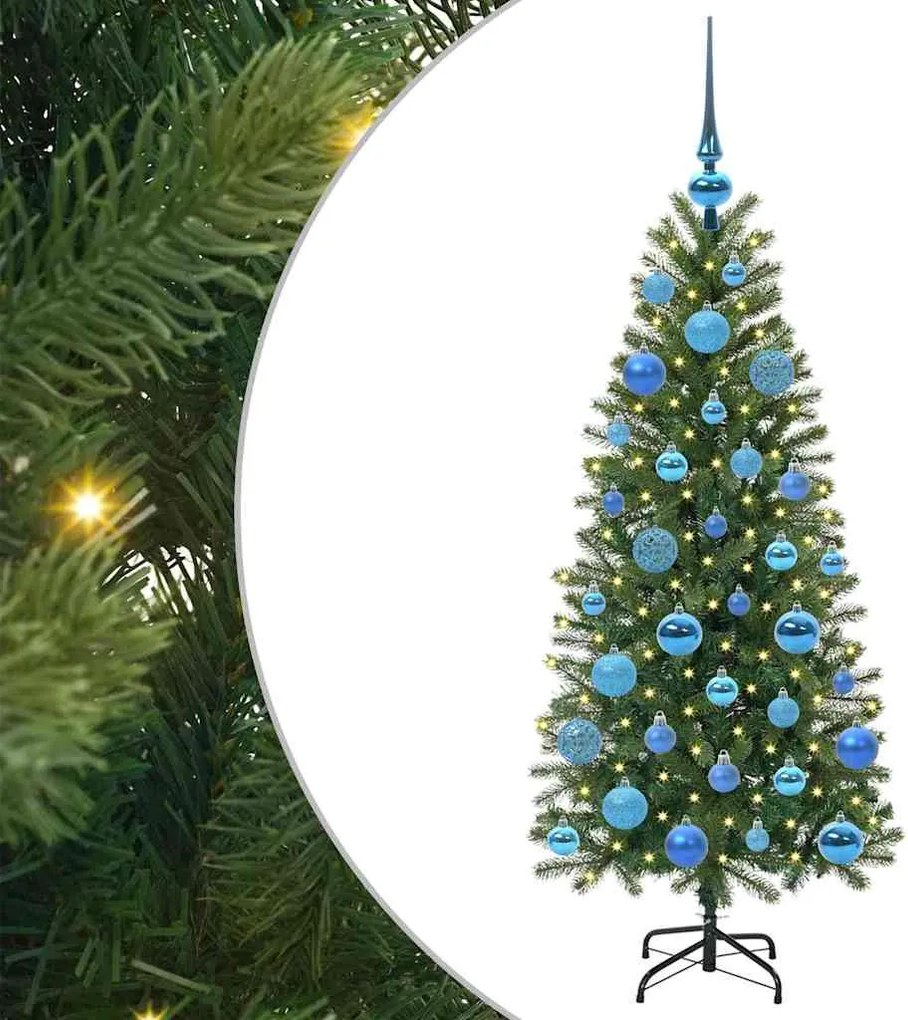 vidaXL Mű karácsonyfa 150 LED-del állvánnyal Zöld 120 cm PE és PVC