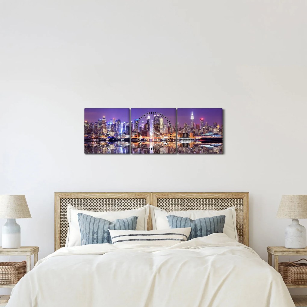 Manhattan képe (órával) (90x30 cm)