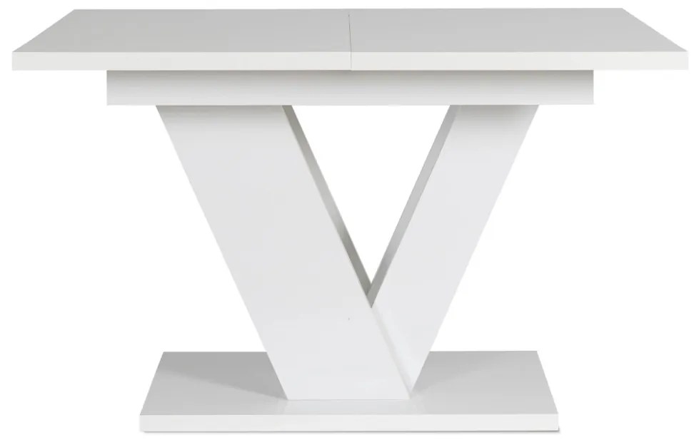 Magasfényű Fehér Bővíthető Étkezőasztal CLARK 120-160 cm