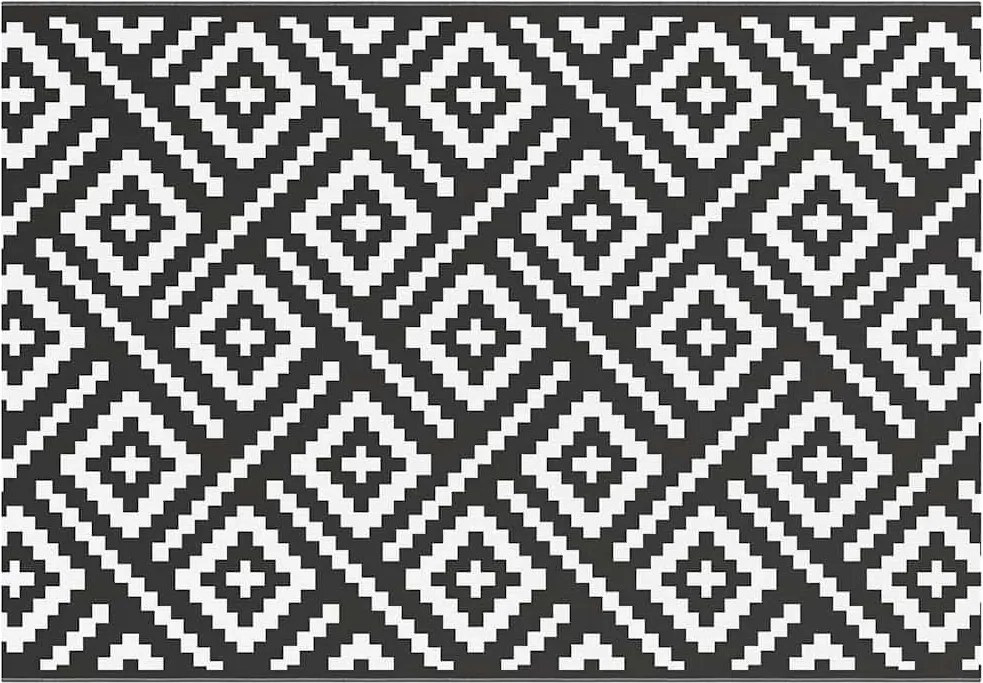 vidaXL fekete-fehér ARAKIL PP kültéri szőnyeg 160 x 230 cm
