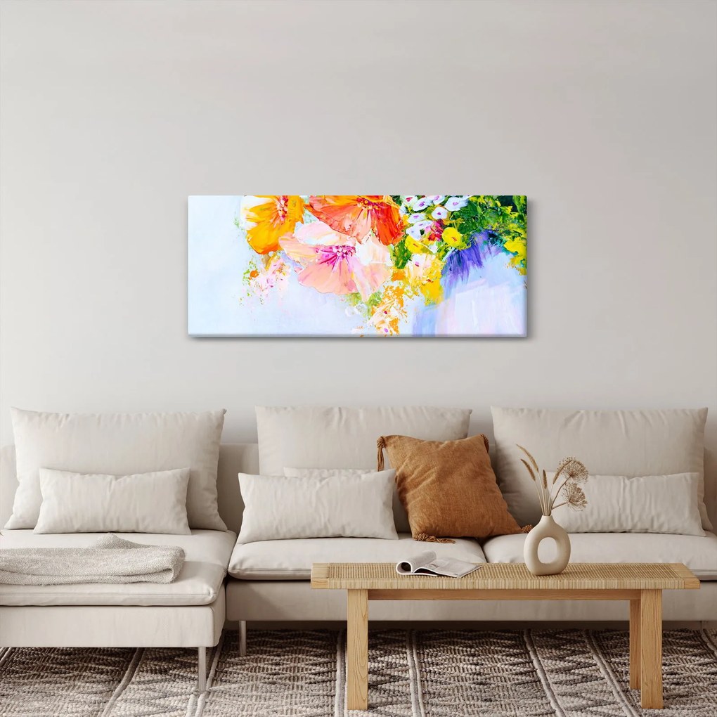 Kép - Virágok, festmény (120x50 cm)