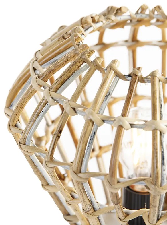 Rusztikus asztali lámpa bambusz fehérrel - Canna Diamond