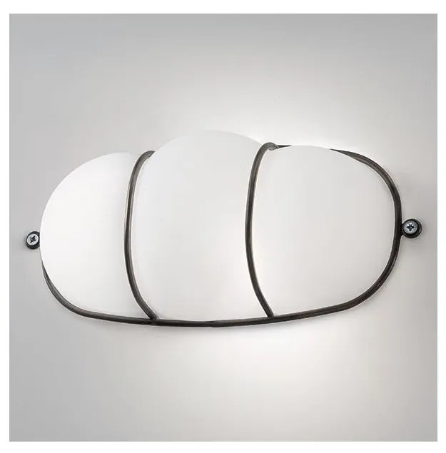 SIRU - Fali lámpa CAGE 1xGX53/10W/230V 22 cm fekete/fehér Velencei üveg