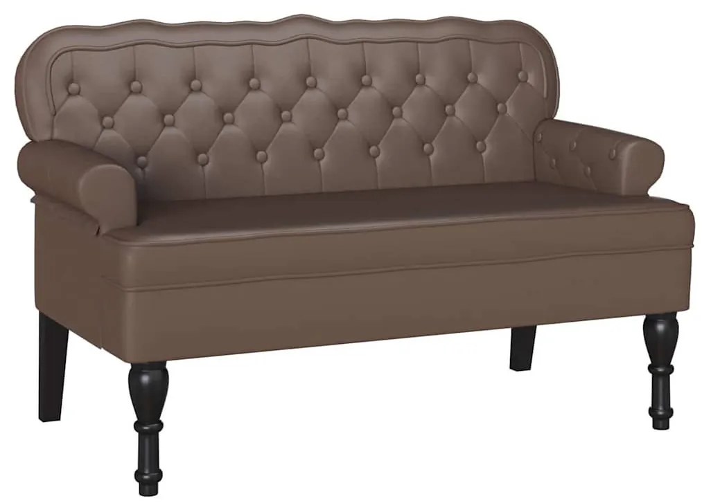 vidaXL Chesterfield Pad Barna 119.5 x 64.5 x 75 cm Műbőr