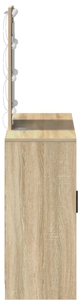 Piperasztal LED világítással Sonoma tölgyben, 102x33x135 cm