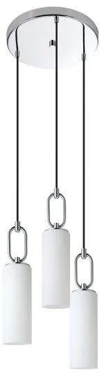 Eglo 390128 - Csillár zsinóron MAJANA 3xE27/40W/230V fényezett króm