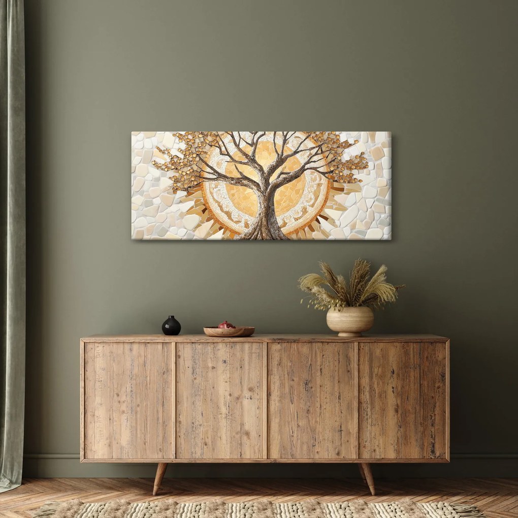 Kép – Arany életfa mozaikban (120x50 cm)