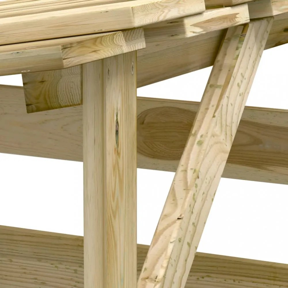 3 db impregnált fenyőfa pergola tetővel 100 x 90 x 100 cm