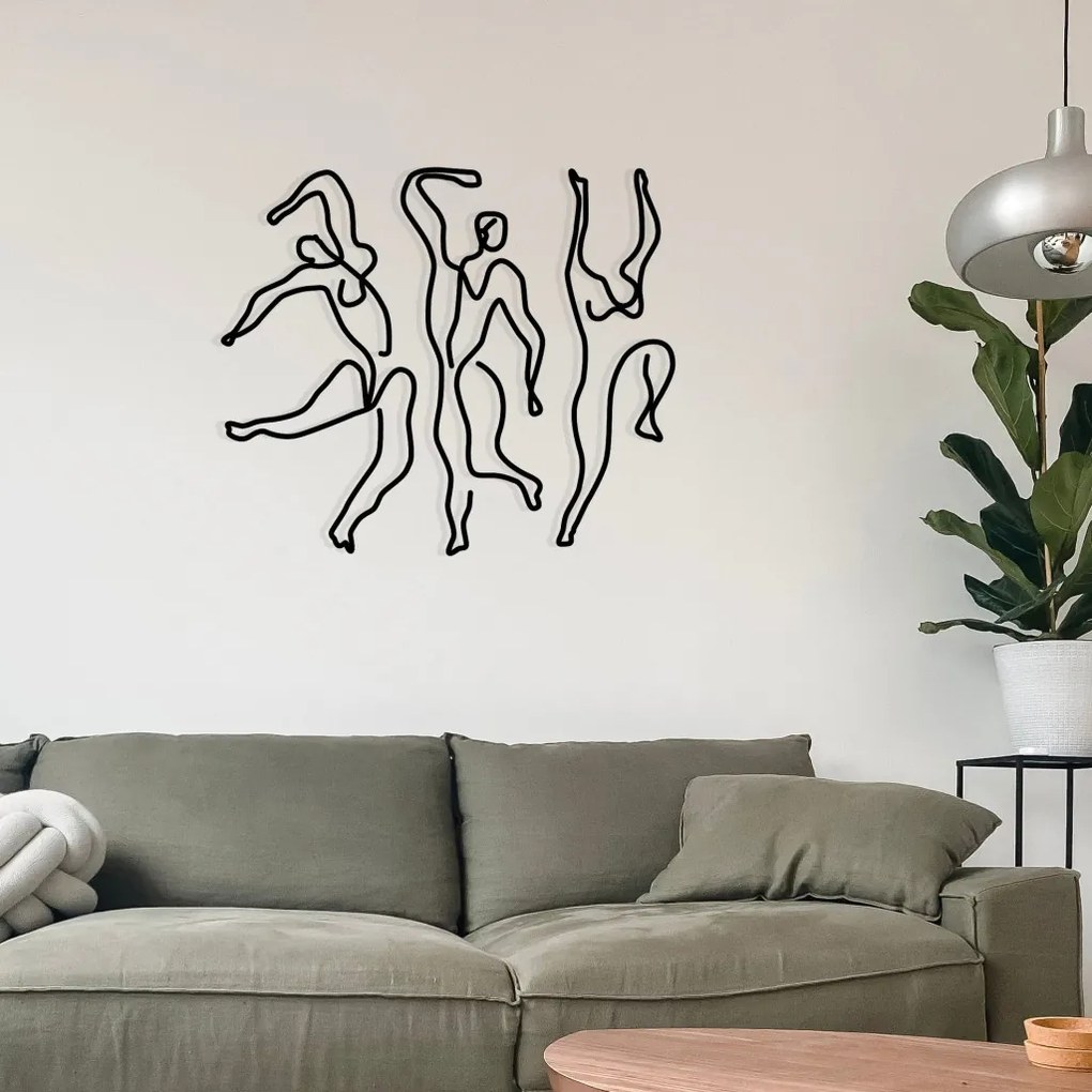 Famiglia fém fali dekoráció, 90×54 cm